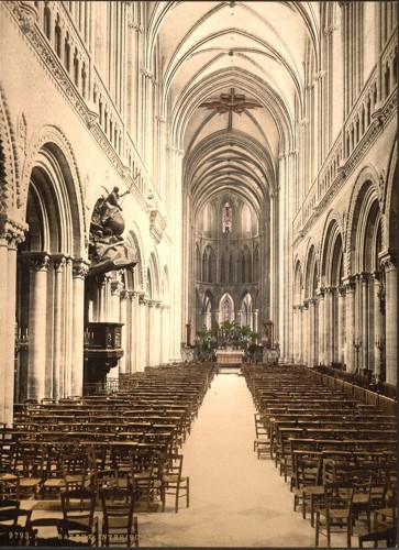 [The cathedral, interior, Bayeux, France]