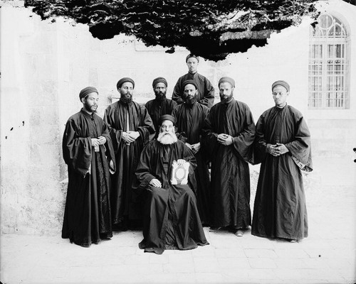 Coptic monks./ Coptic priests.